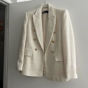 White Tweed Zara Blazer